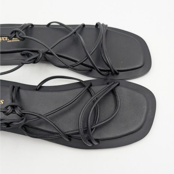 Seychelles Lilac Two Ankle Wrap Flat Sandal Women's Black Size US11 EU42 - Picture 11 of 11